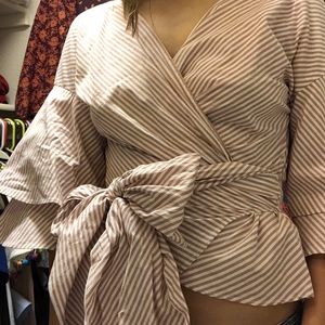 Stripped wrap around top